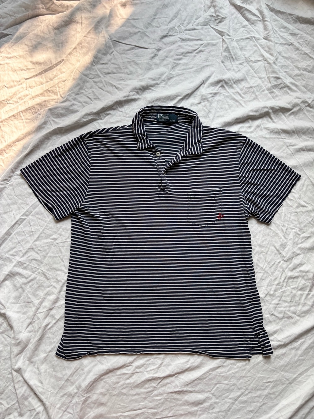 Striped Navy and White Polo by Ralph Lauren Shirt by Polo by Ralph Lauren